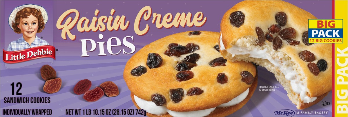 slide 4 of 11, Little Debbie Snack Cakes, Little Debbie Big Pack Raisin Creme Pies, 12 ct