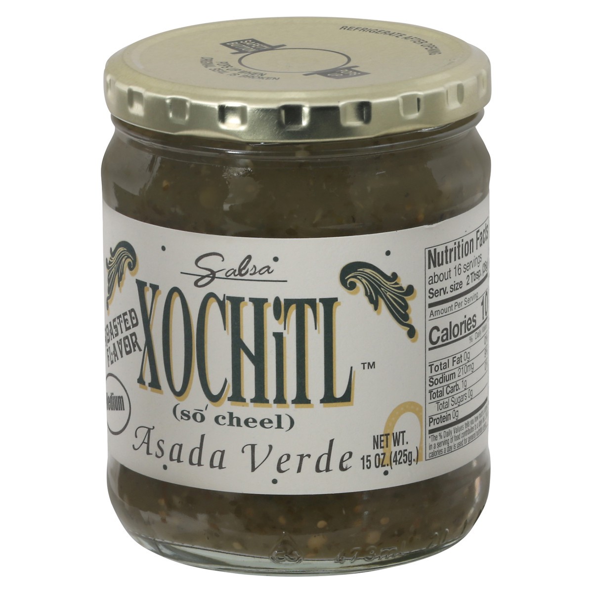 slide 9 of 14, Xochitl Medium Asada Verde Roasted Flavor Salsa 15 oz, 15 oz