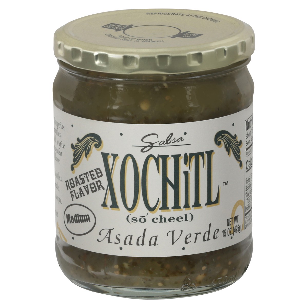 slide 3 of 14, Xochitl Medium Asada Verde Roasted Flavor Salsa 15 oz, 15 oz