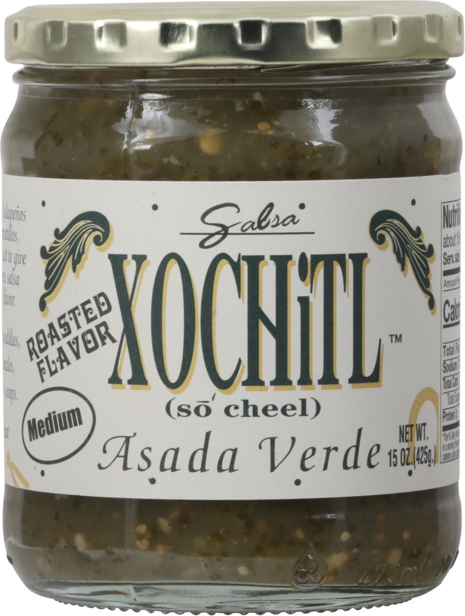 slide 1 of 14, Xochitl Medium Asada Verde Roasted Flavor Salsa 15 oz, 15 oz