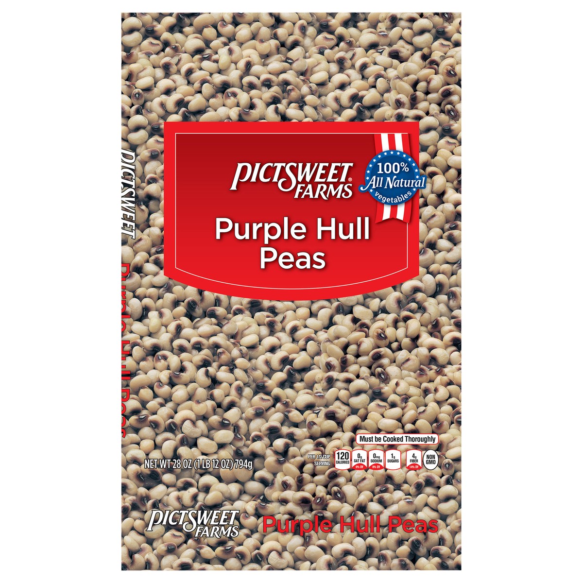 slide 1 of 7, PictSweet Purple Hull Peas, 28 oz