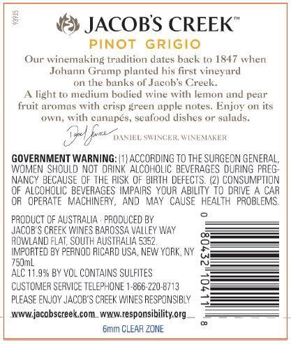 slide 2 of 5, Jacob's Creek Jacobs Creek Classic Pinot Grigio 1.5L Bottle, 1.50 L