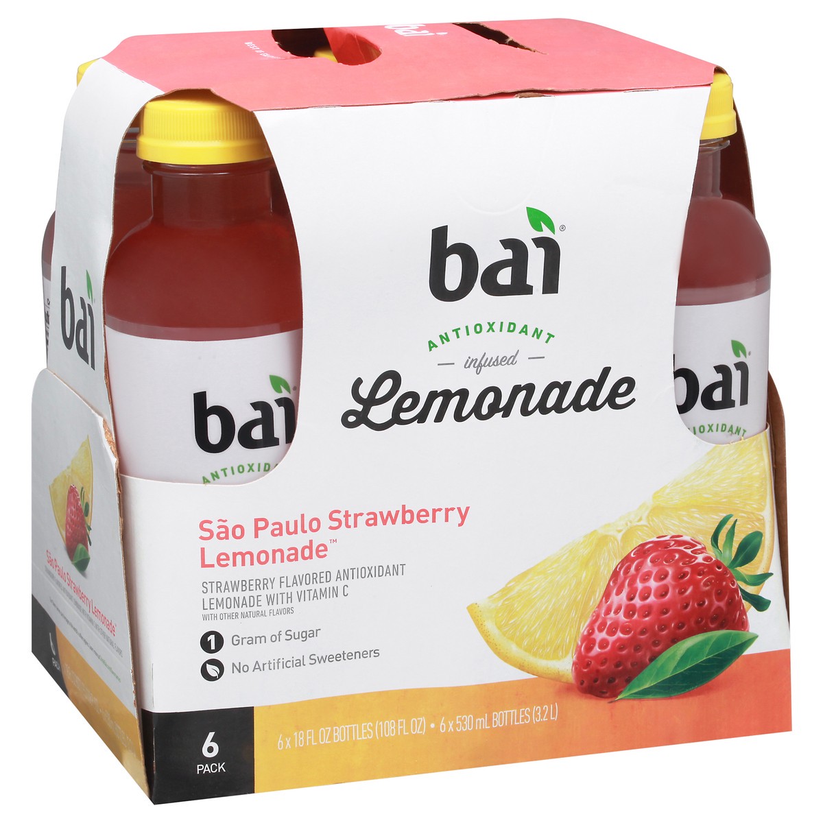 slide 4 of 9, Bai 6 Pack Sao Paulo Strawberry Lemonade 6-18 fl oz Bottles - 6 ct, 6 ct