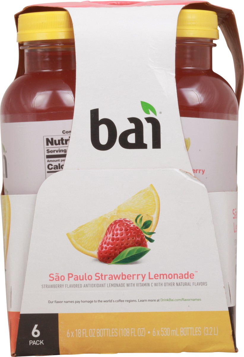 slide 7 of 9, Bai 6 Pack Sao Paulo Strawberry Lemonade 6-18 fl oz Bottles - 6 ct, 6 ct