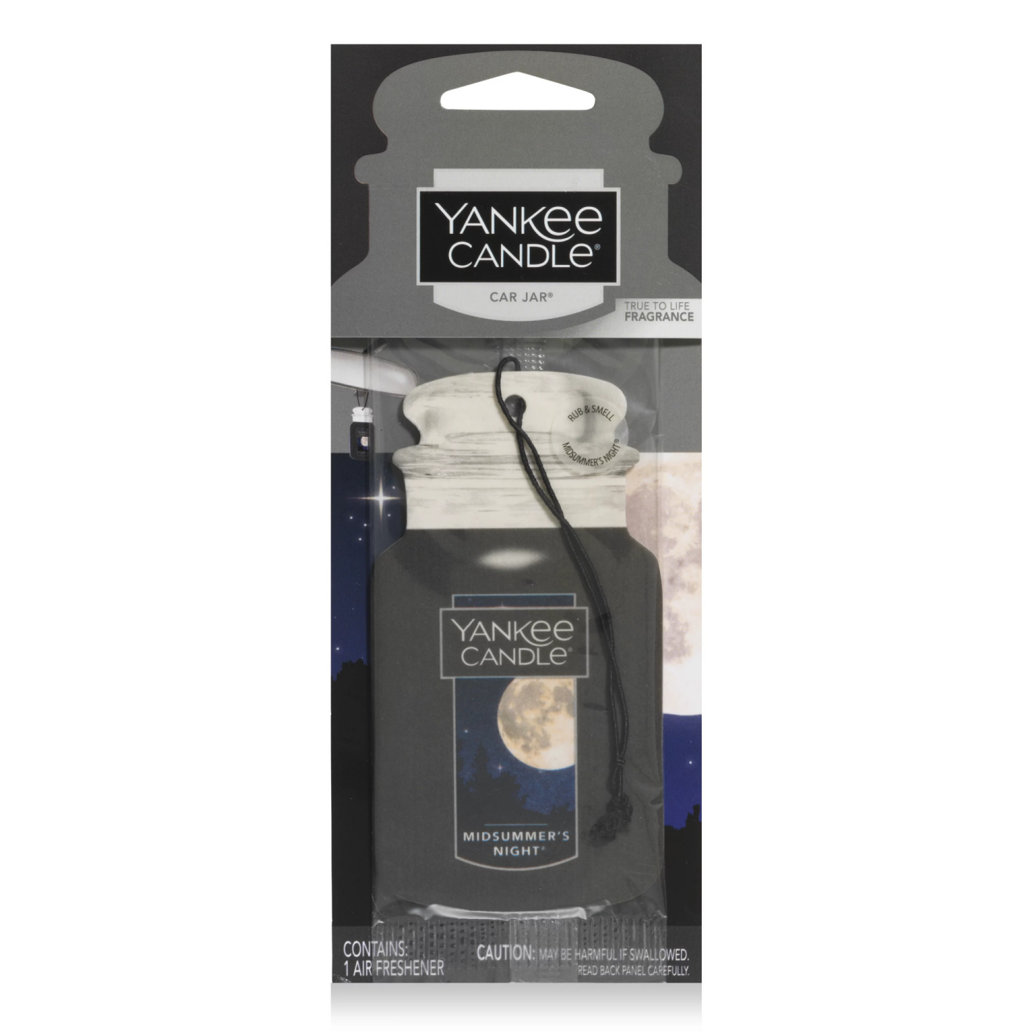 slide 1 of 3, Yankee Candle Car Jar Midsummer's Night Air Freshener 1 ea, 1 ct