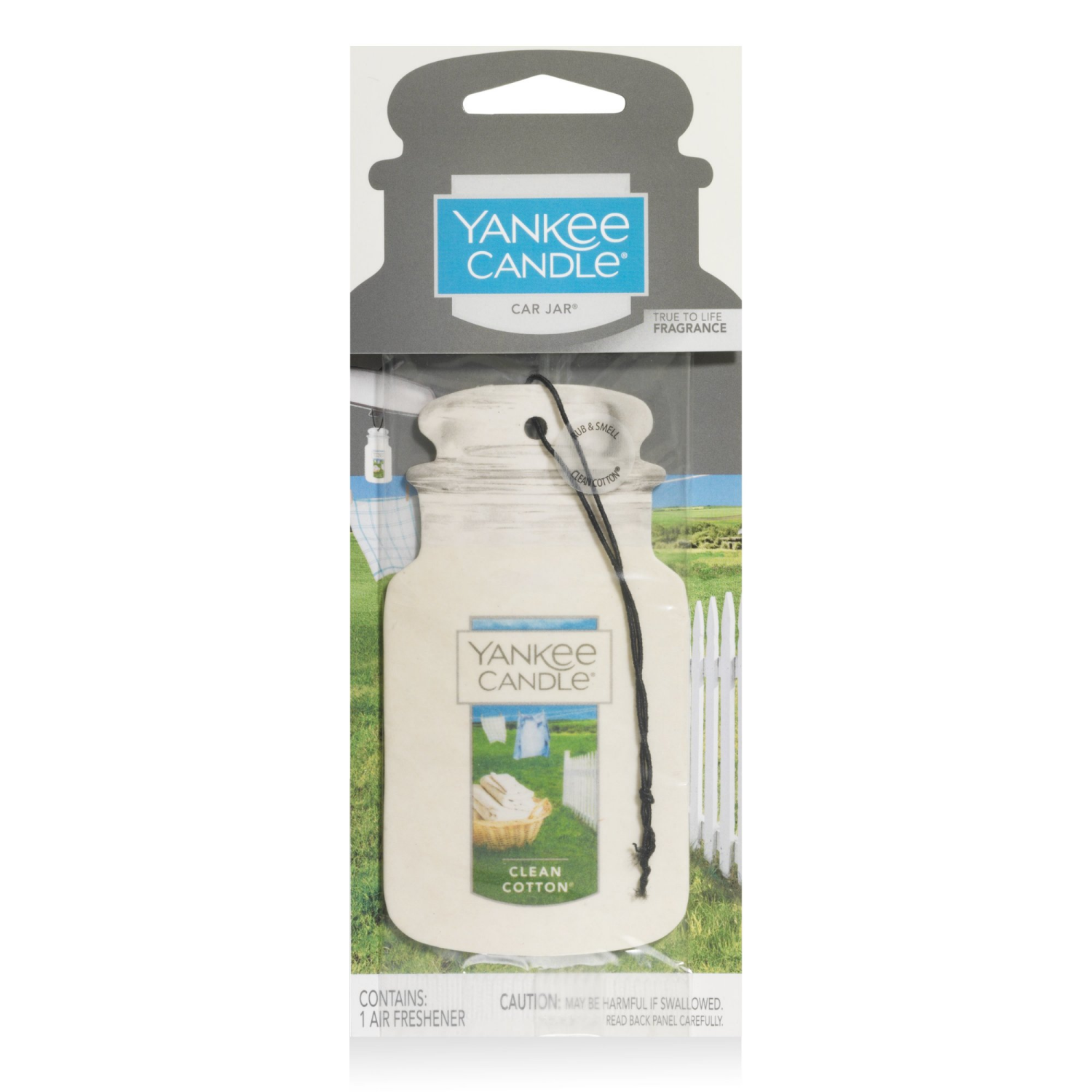 slide 1 of 2, Yankee Candle Car Jar Clean Cotton Air Freshener 1 ea, 1 ct