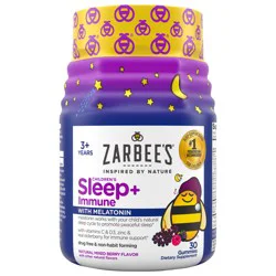 Zarbee''s Kids Sleep + Immune Health Gummies with 1mg Melatonin, Berry, 30ct