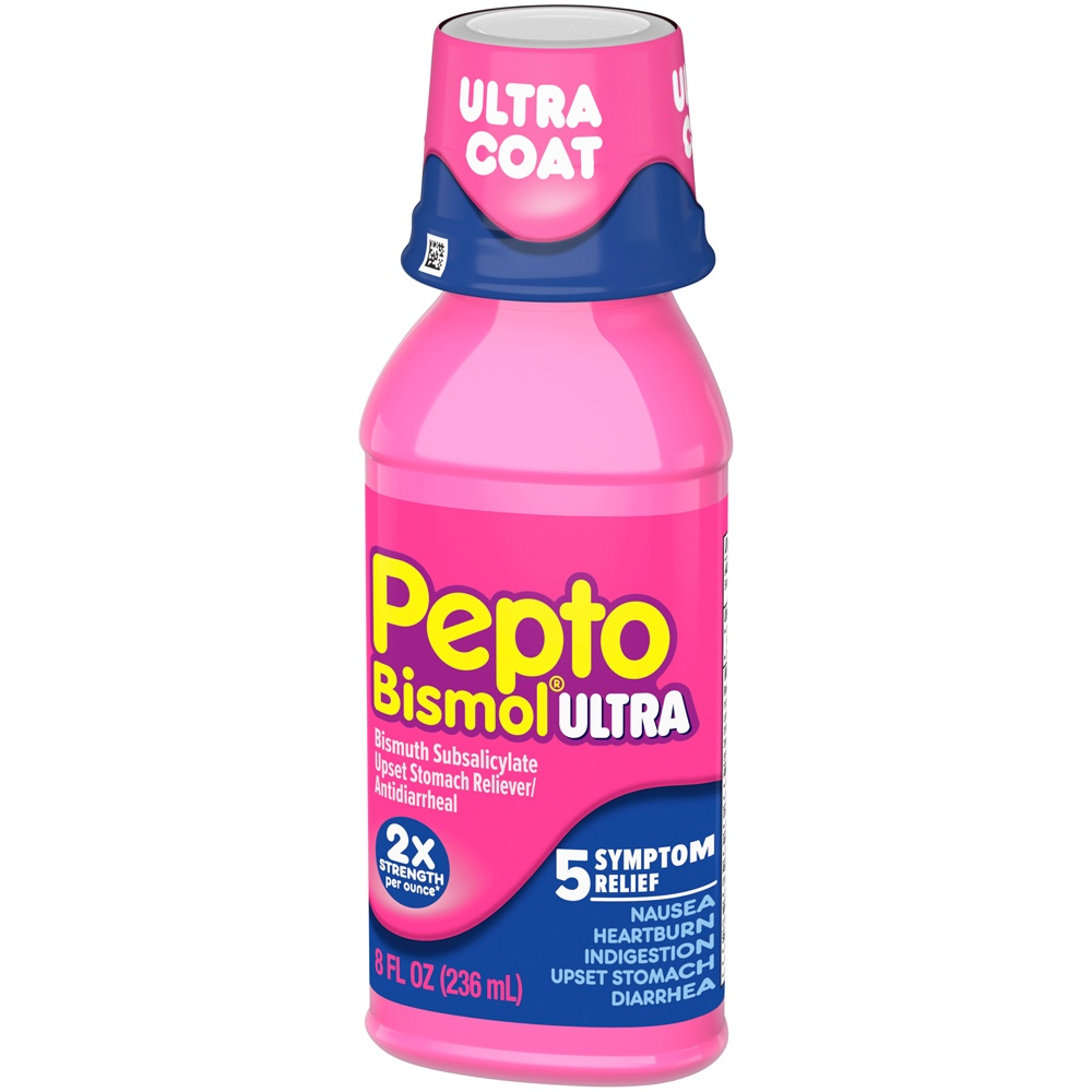 slide 2 of 2, Pepto Bismol Liquid Ultra for Nausea, Heartburn, Indigestion, Upset Stomach, and Diarrhea Relief, Original Flavor 8 oz, 8 fl oz