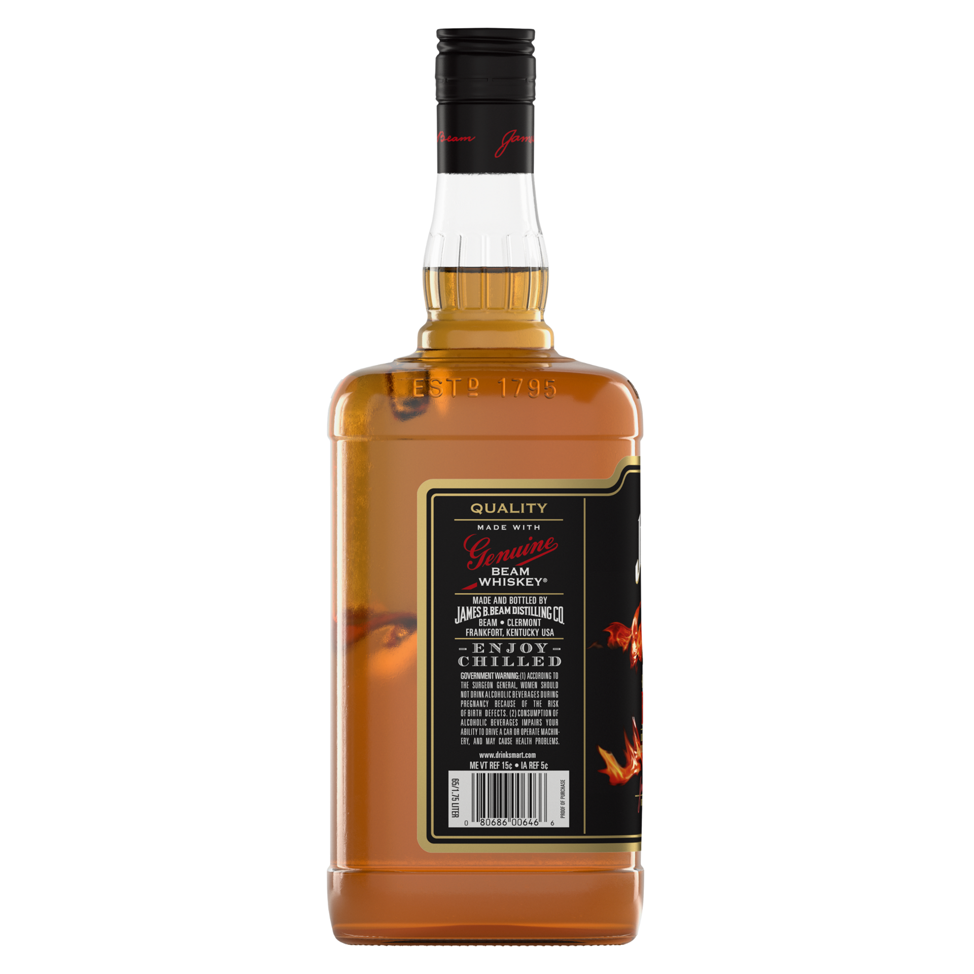 slide 3 of 4, Jim Beam Kentucky Fire Cinnamon Liqueur with Kentucky Straight Bourbon Whiskey 1.75 L, 1.75 liter