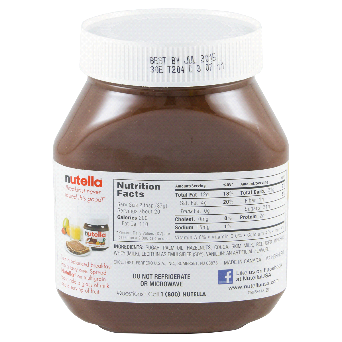 slide 5 of 5, Nutella Chocolate Hazelnut Spread, Perfect Topping for Pancakes, 