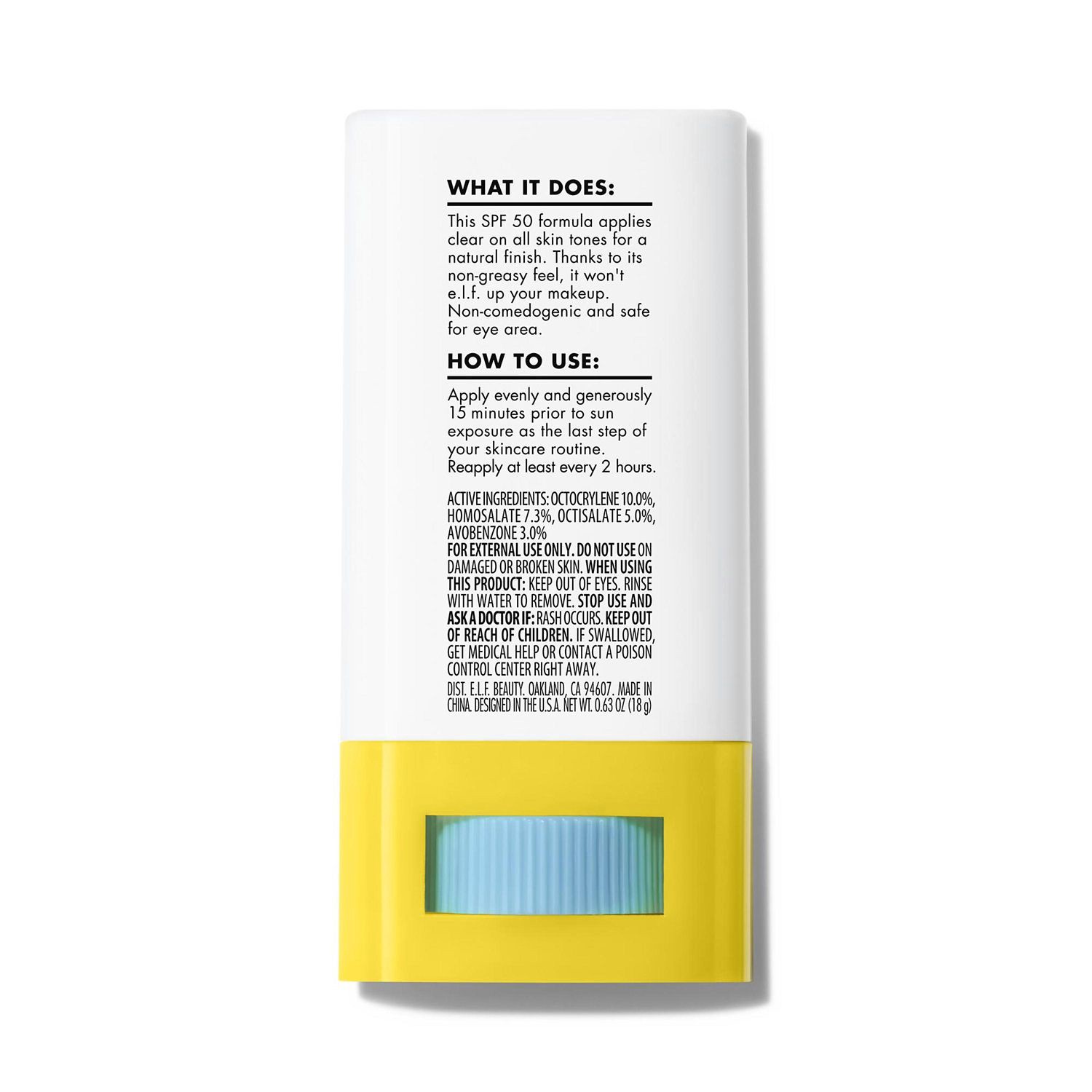 slide 5 of 6, e.l.f. E.L.F. Suntouchable Invisi-Stick Spf 50, 0.63 oz