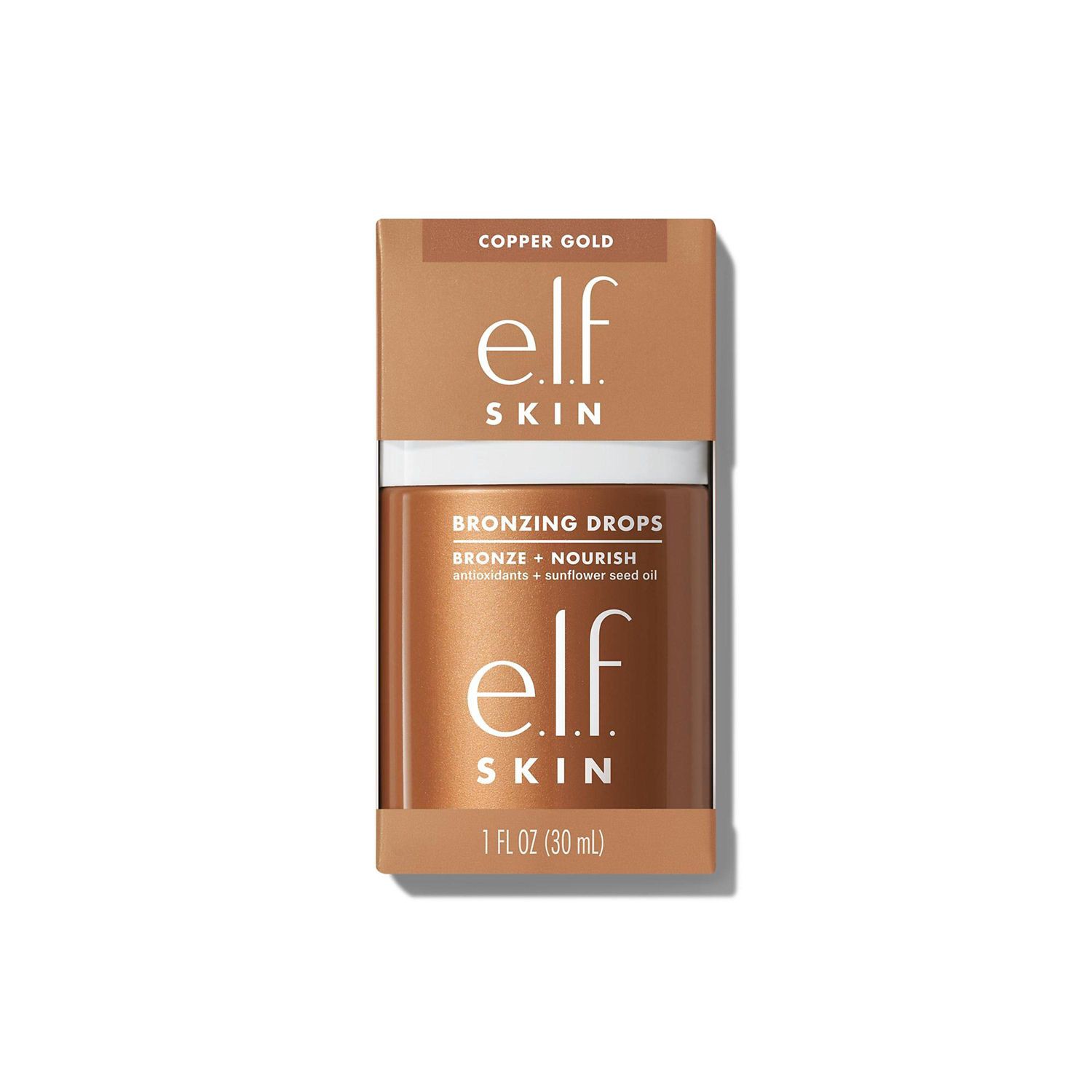 slide 4 of 5, E.L.F. No Ray All Slay Bronzing Drops, Copper Gold, 1 oz