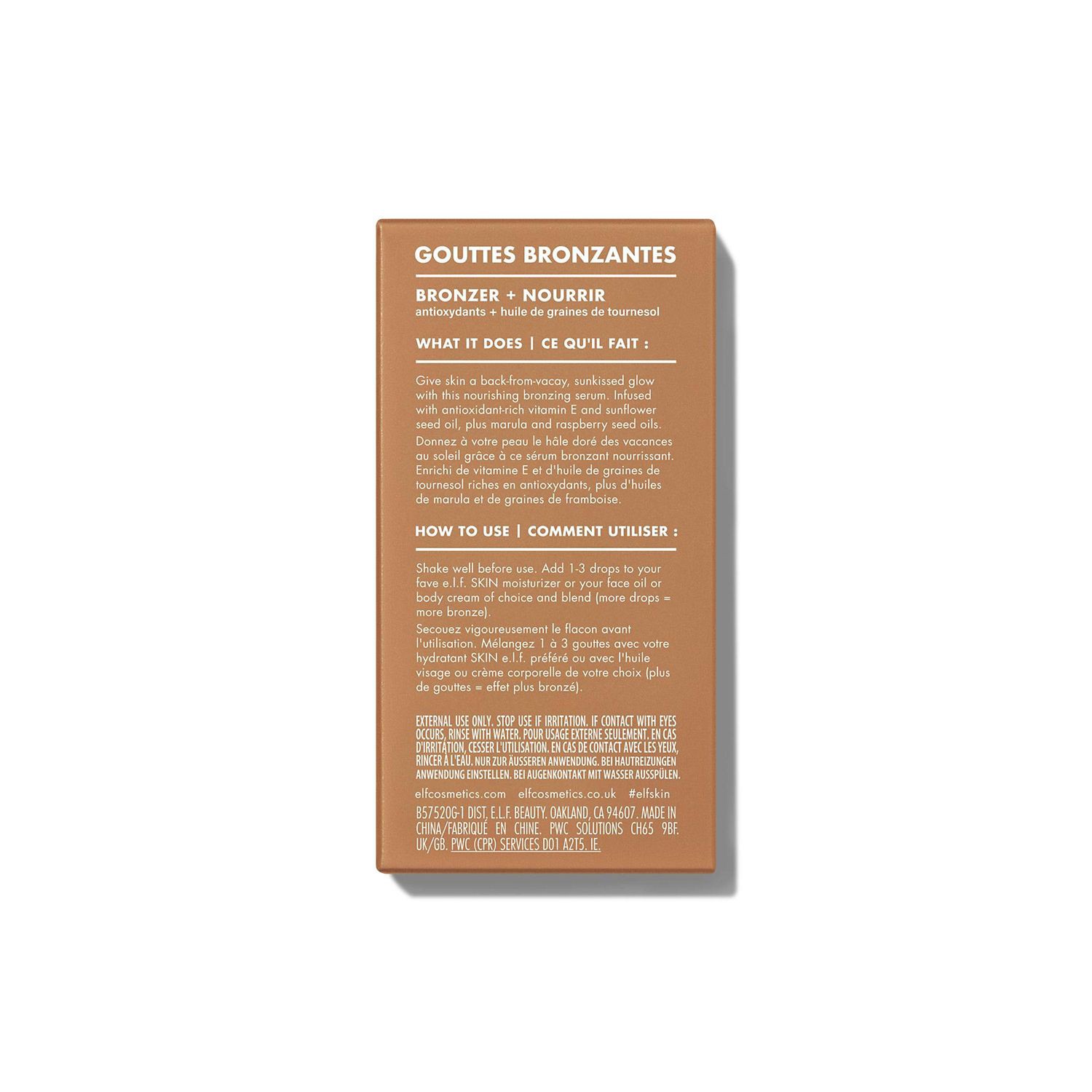 slide 5 of 5, E.L.F. No Ray All Slay Bronzing Drops, Copper Gold, 1 oz