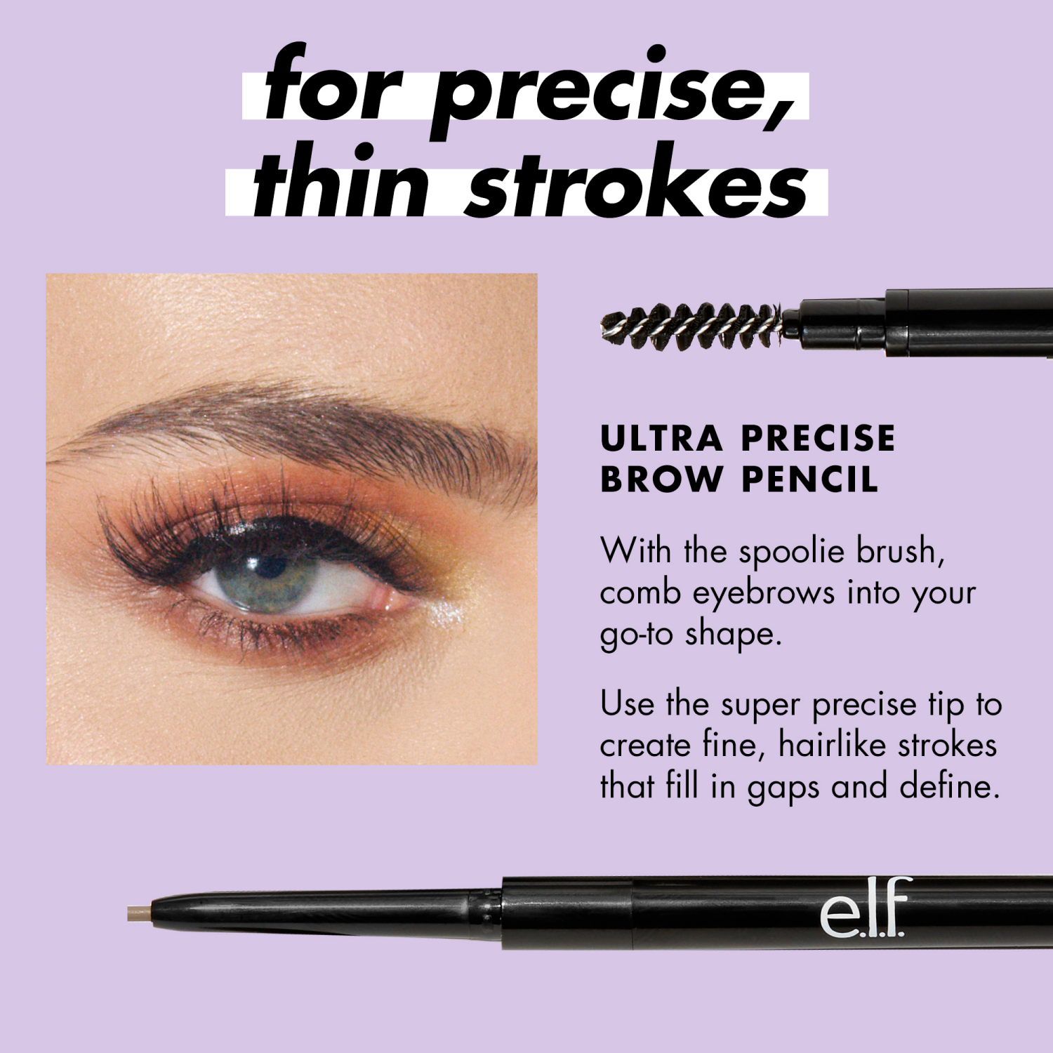 slide 7 of 7, e.l.f. elf Precise Brow Pencil Brunette, 0.002 oz