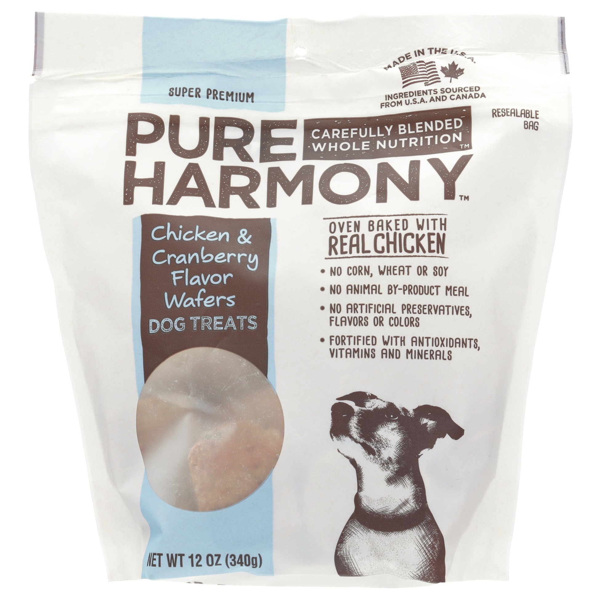 slide 1 of 6, Pure Harmony Wafers Chicken & Cranberry Flavor Dog Treats 12 oz, 12 oz