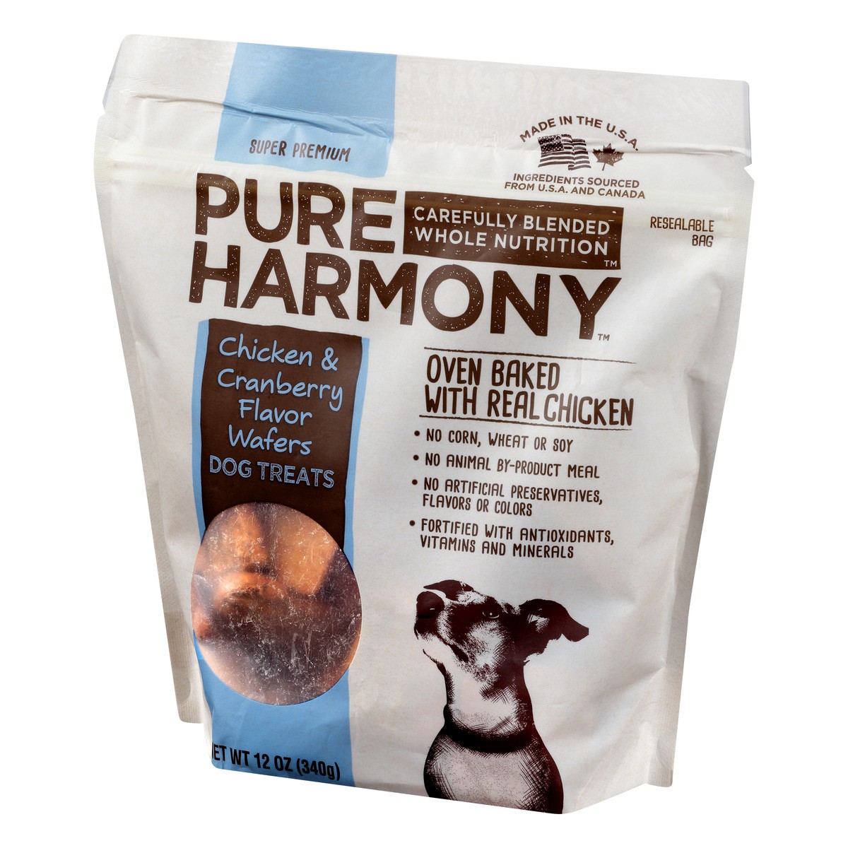 slide 5 of 13, Pure Harmony Wafers Chicken & Cranberry Flavor Dog Treats 12 oz, 12 oz