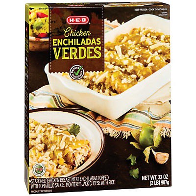 slide 1 of 1, H-E-B Frozen Chicken Enchiladas Verdes - Family-Size, 32 oz