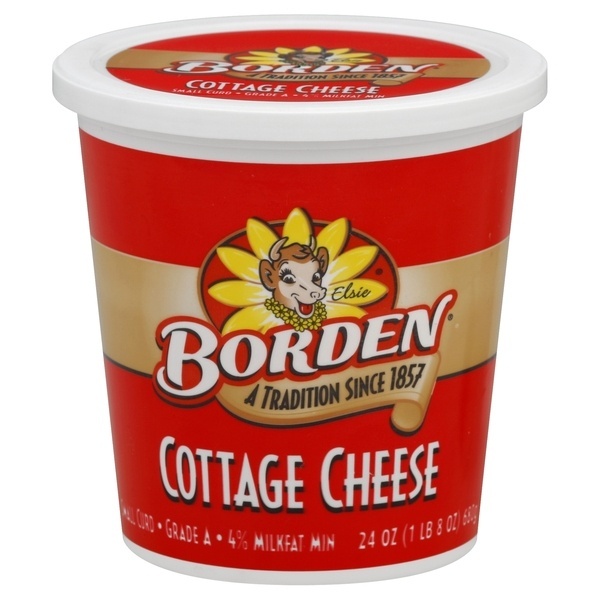 slide 1 of 1, Borden Cottage Cheese Small Curd 4% Milkfat Min, 24 oz
