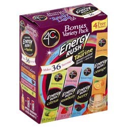 4C Energy Rush Variety Pack Drink Mix 18 Packets 18 ea
