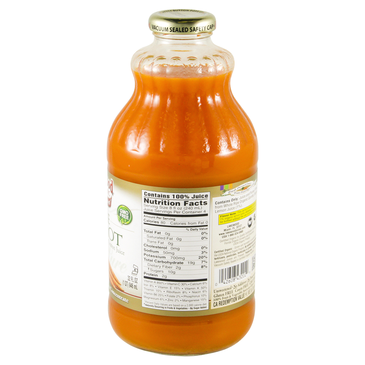 slide 2 of 4, Lakewood Juice Pure Carrot Org, 32 fl oz