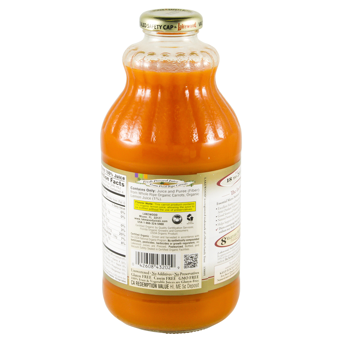 slide 3 of 4, Lakewood Juice Pure Carrot Org, 32 fl oz