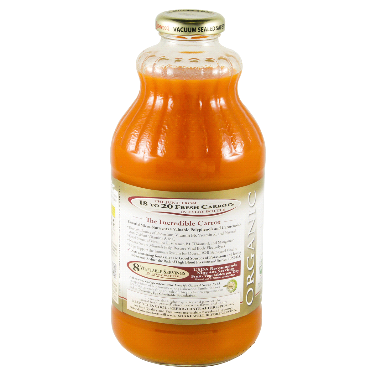 slide 4 of 4, Lakewood Juice Pure Carrot Org, 32 fl oz