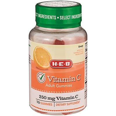 slide 1 of 1, H-E-B Select Ingredients 250 mcg Vitamin C Adult Gummies, 70 ct