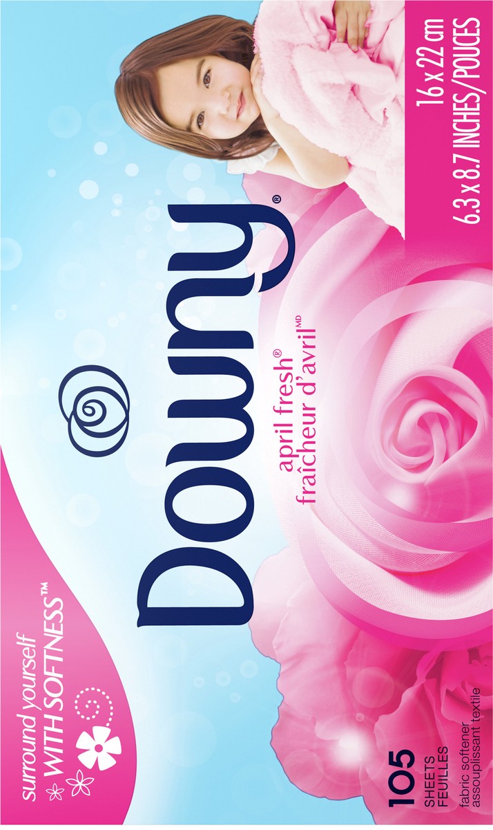 slide 6 of 11, Downy Fabric Softener Dryer Sheets, April Fresh, 105 count, 105 ct