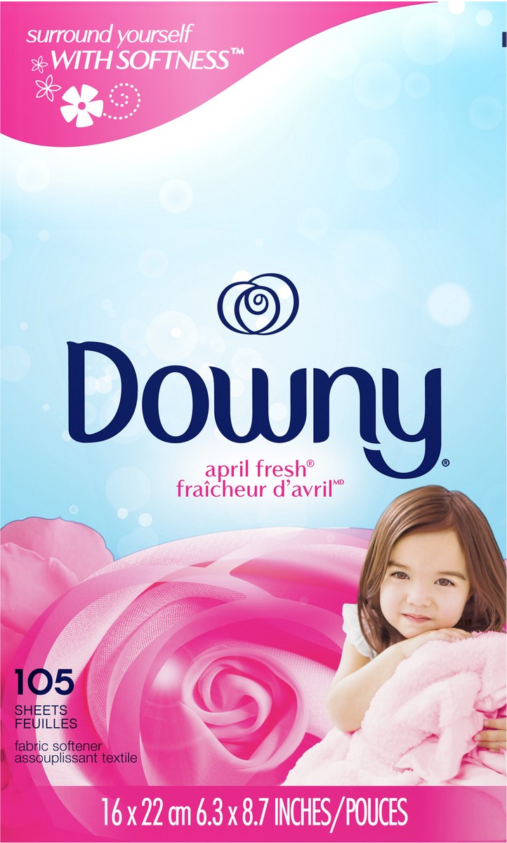 slide 9 of 11, Downy Fabric Softener Dryer Sheets, April Fresh, 105 count, 105 ct