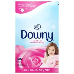 Downy Fabric Softener Dryer Sheets, April Fresh, 105 count