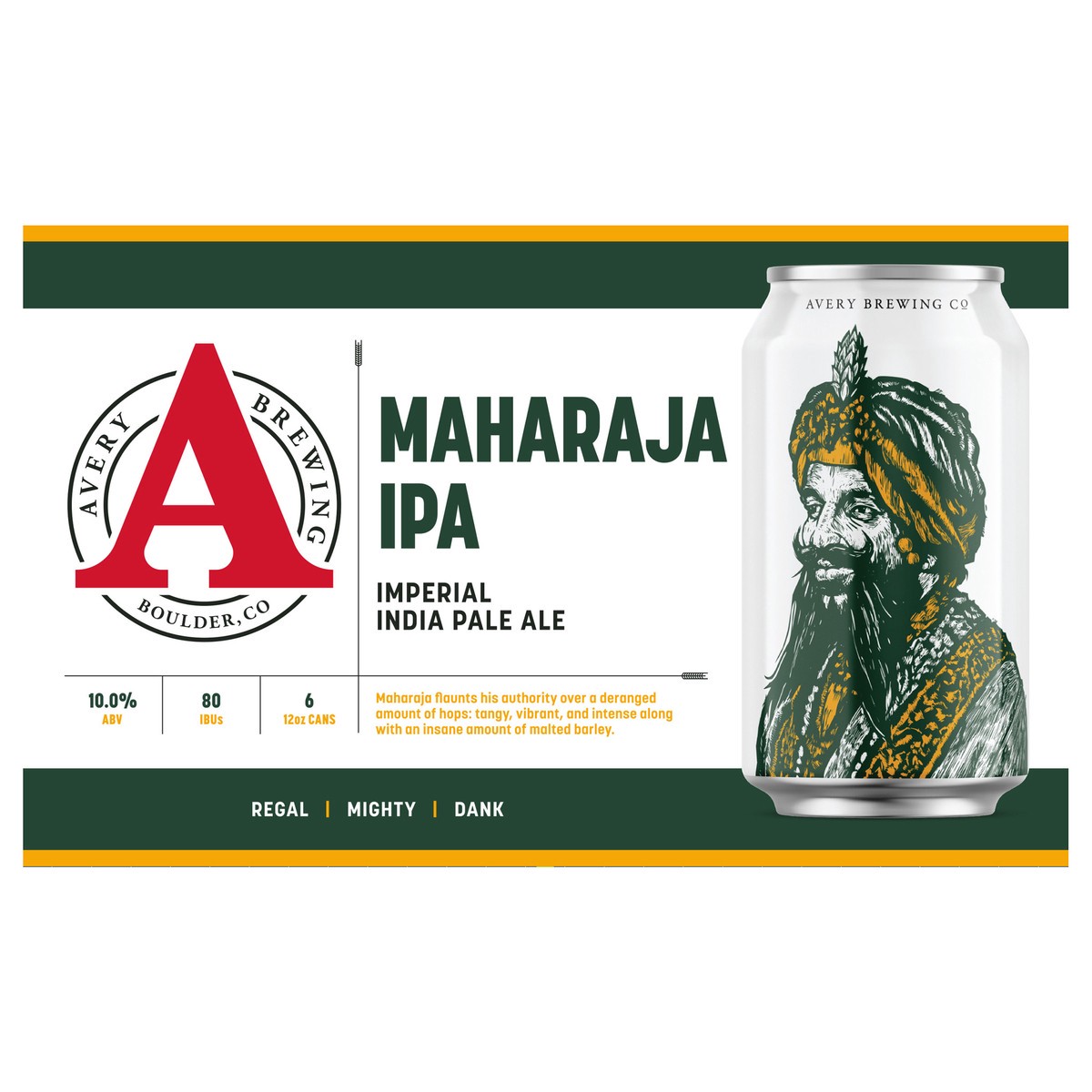 slide 1 of 8, Avery Brewing Maharaja IPA - 6 Pack 12 fl oz Cans, 6 ct