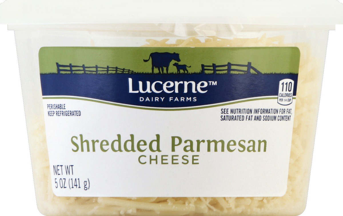 slide 3 of 3, Lucerne Dairy Farms Cheese Shredded Parmesan Cheese Tub, 5 oz