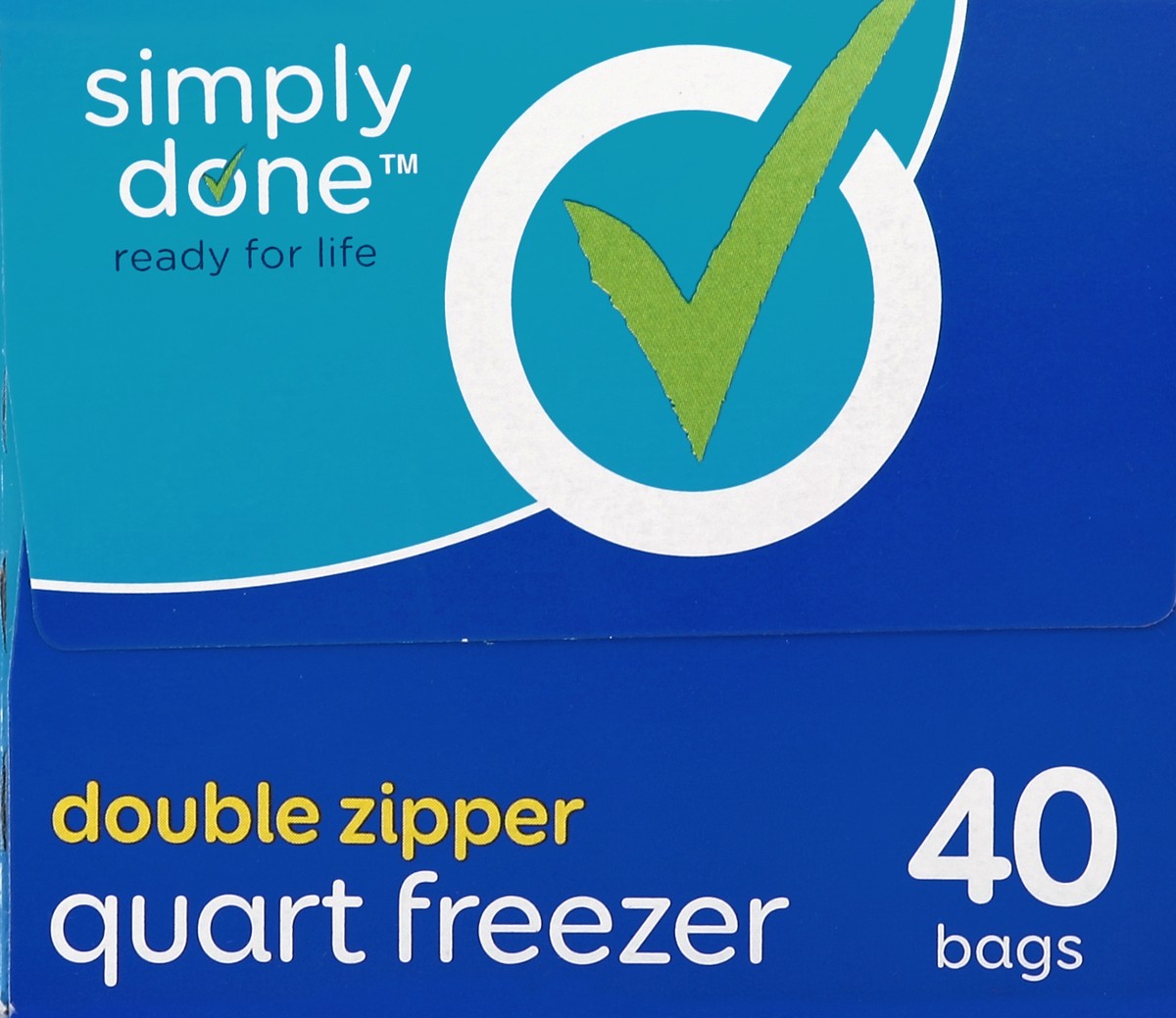 slide 5 of 6, Simply Done Freezer Bags, Double Zipper, Quart, 40 ct