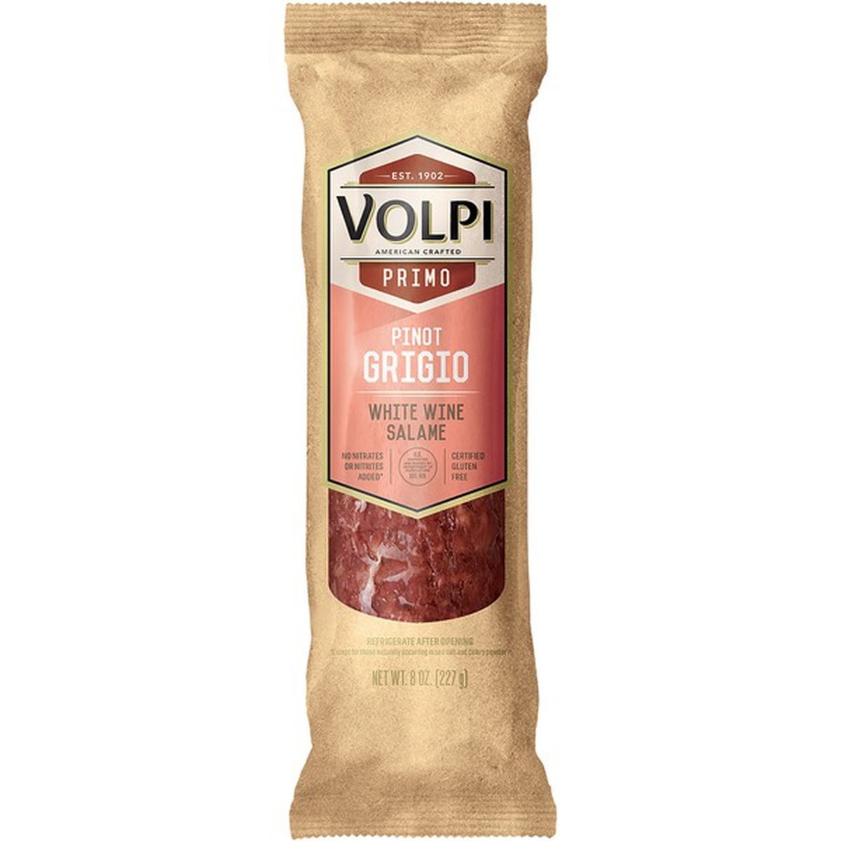 slide 1 of 1, Volpi Pinot Grigio White Wine Salami, 8 oz