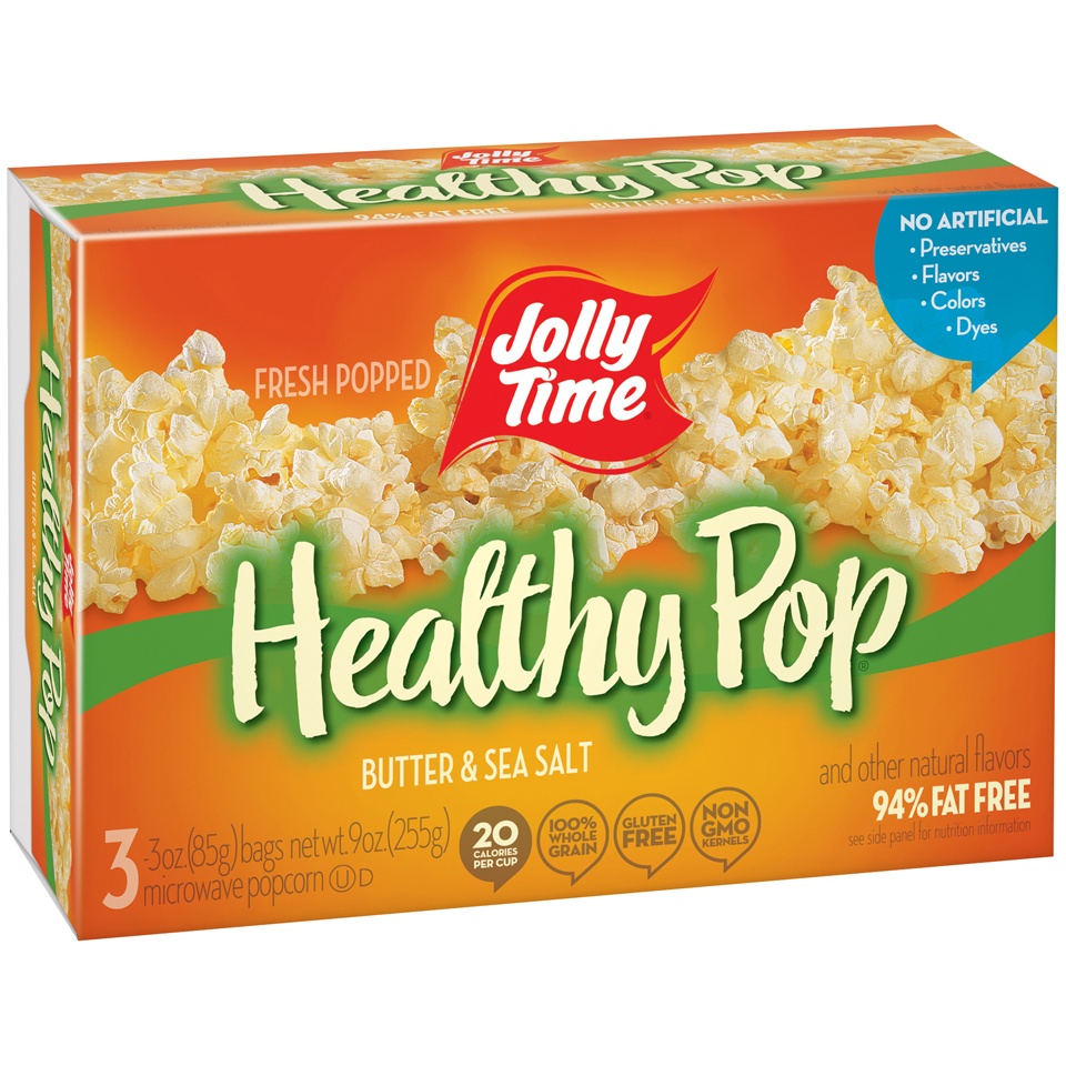 slide 2 of 8, Jolly Time Healthy Pop Butter Microwave Popcorn, 3 ct; 3 oz