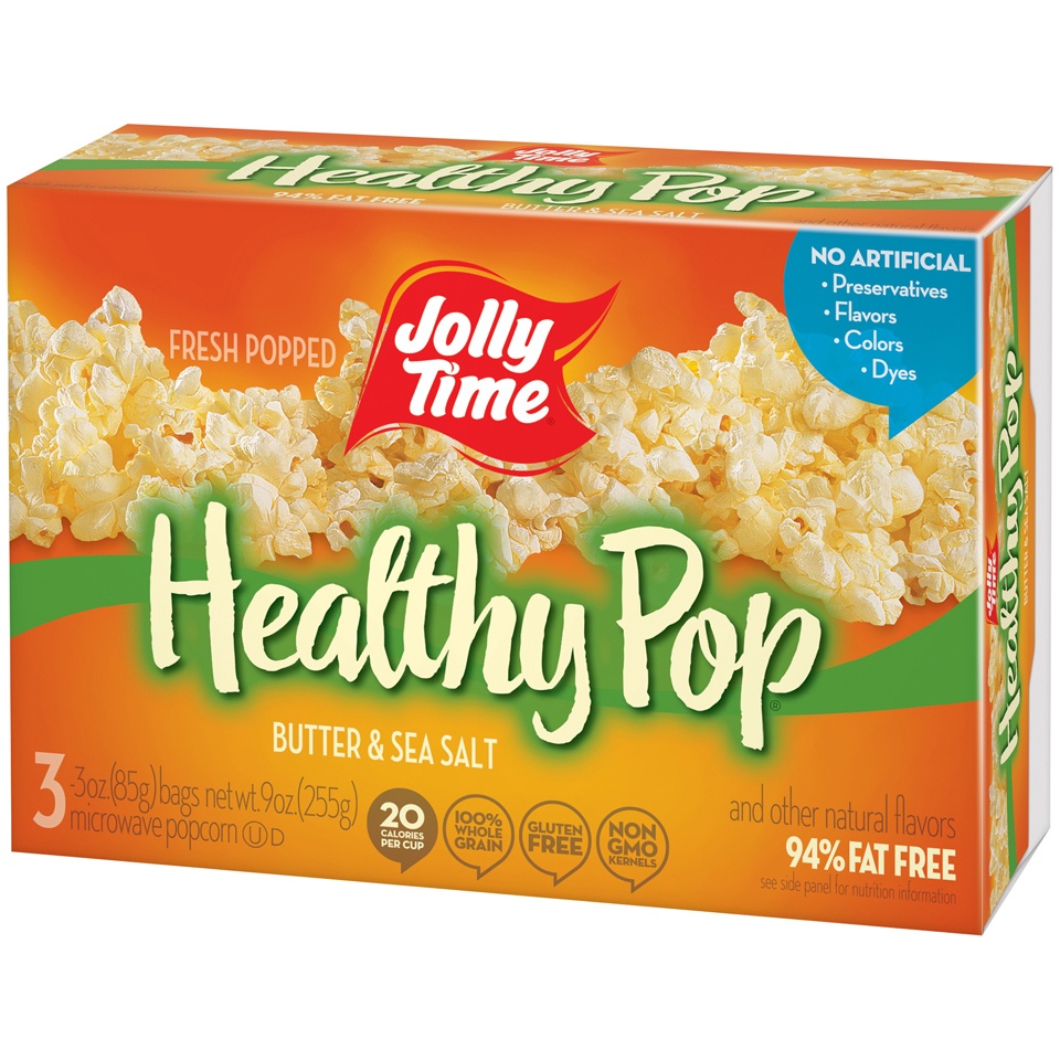 slide 3 of 8, Jolly Time Healthy Pop Butter Microwave Popcorn, 3 ct; 3 oz