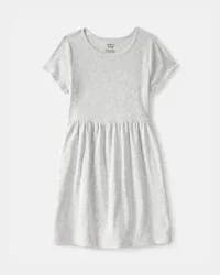 Carters Girls Rib Short-Sleeve Dress - Grey Grey 4