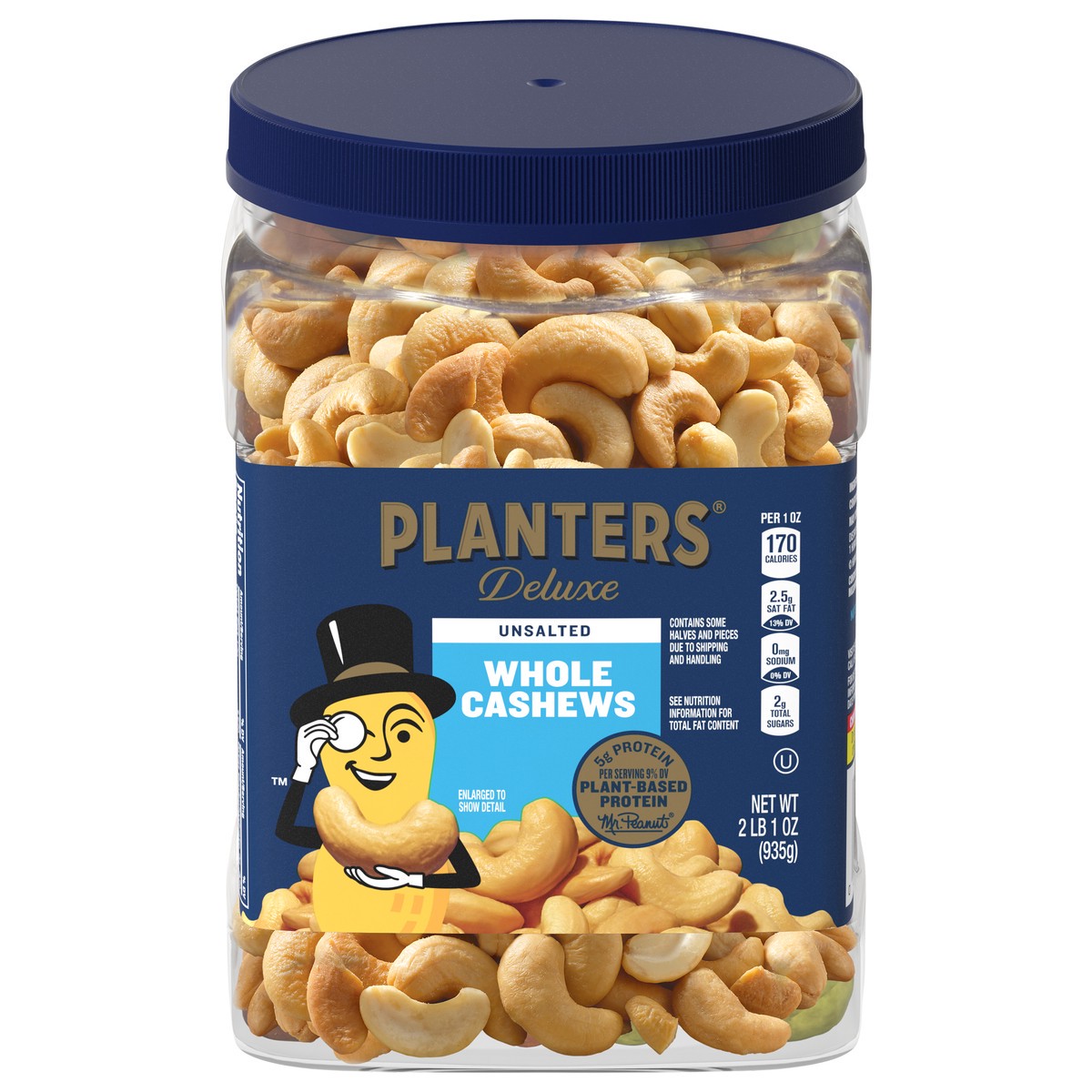 slide 1 of 1, Planters Deluxe Unsalted Whole Cashews 33 oz, 33 oz