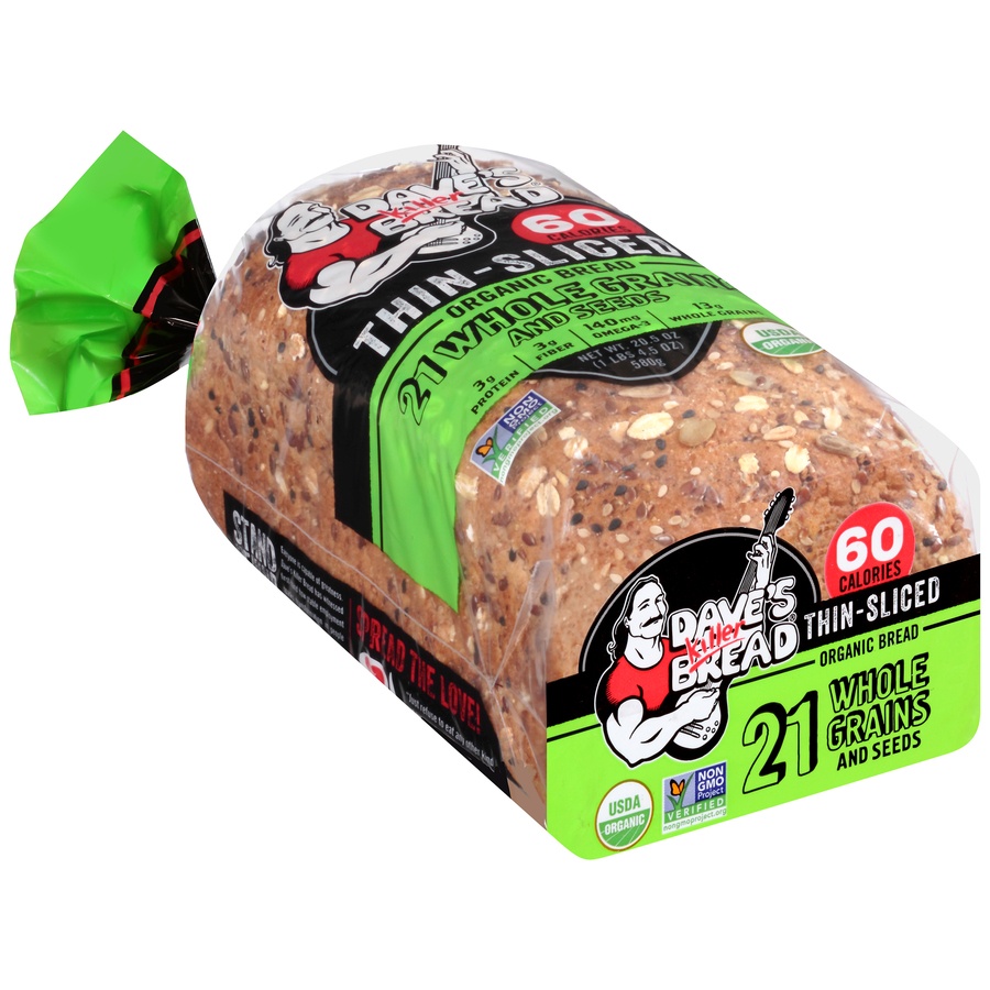 slide 2 of 8, Dave's Killer Bread® Thin-Sliced 21 Whole Grains and Seeds Organic Bread 20.5 oz. Bag, 20.5 oz