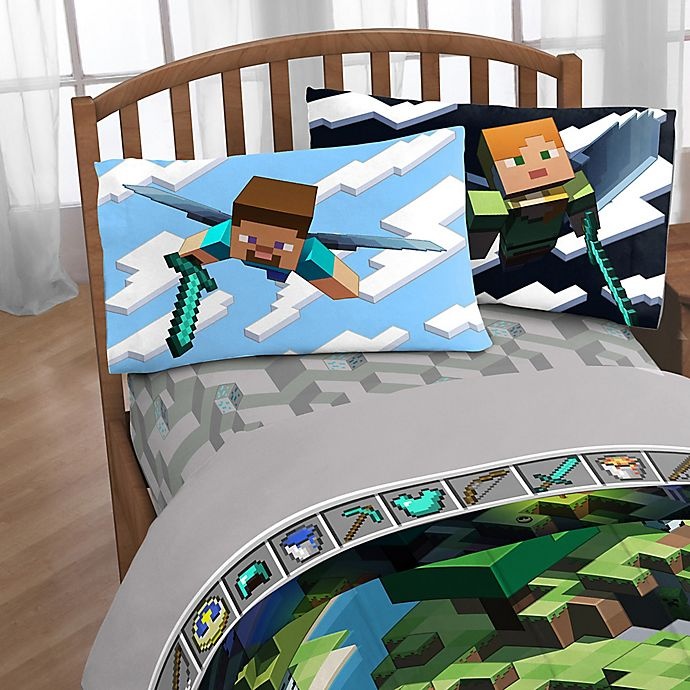 slide 1 of 1, Minecraft Day & Night Full Sheet Set, 4 ct