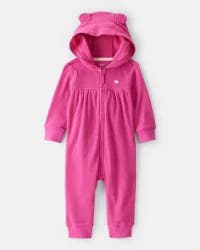 Carter's Carters Baby Girl Heart Long-Sleeve Jumpsuit - Pink Pink 12M