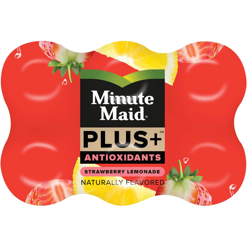 slide 2 of 2, Minute Maid Plus+ Antioxidants Strawberry Lemonade - 6 ct; 10 fl oz, 6 ct; 10 fl oz