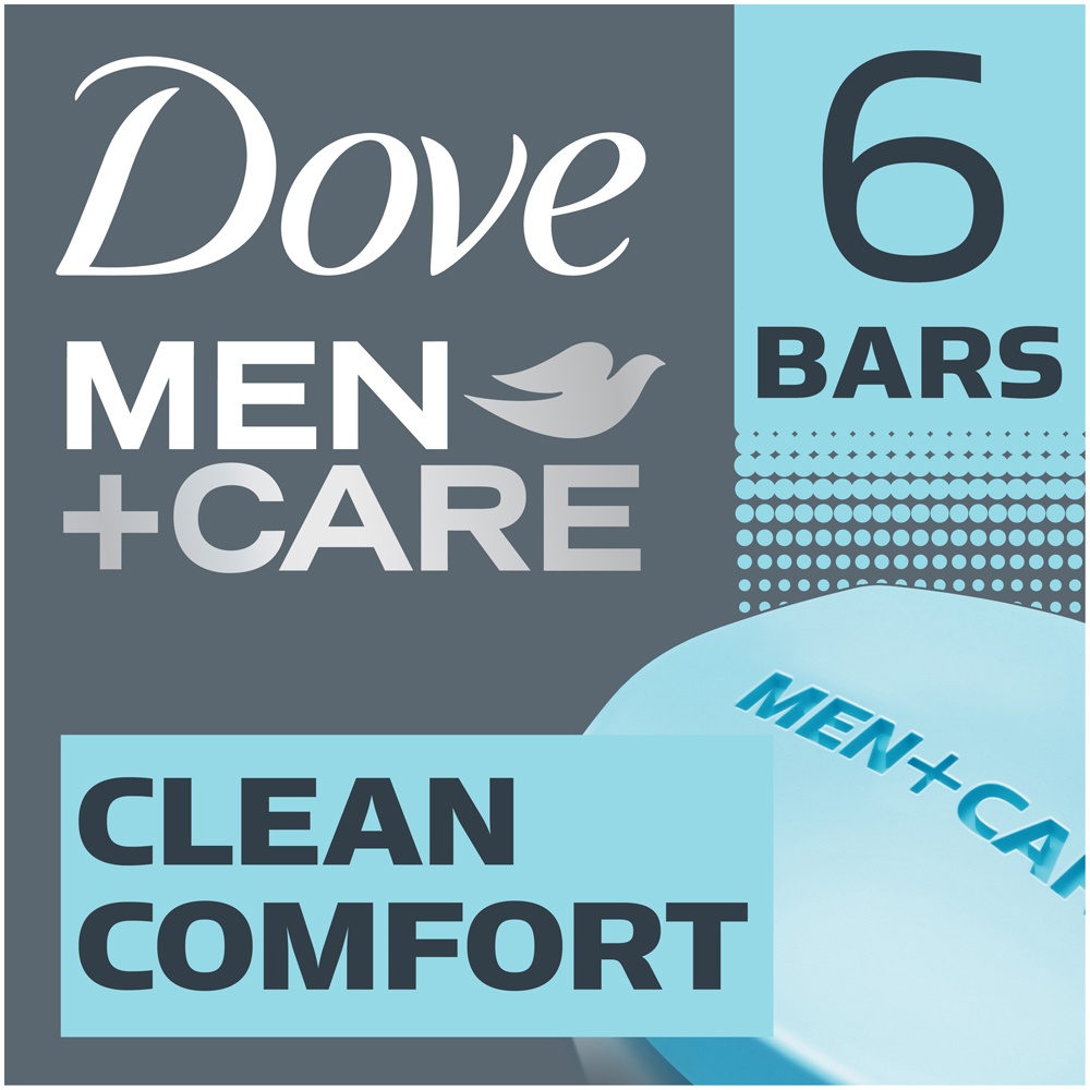 slide 3 of 8, Dove Men+Care Body Soap and Face Bar Clean Comfort, 3.75 oz, 6 Bars, 3.75 oz