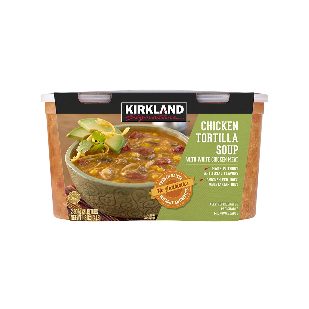 slide 1 of 2, Kirkland Signature Chicken Tortilla Soup, 