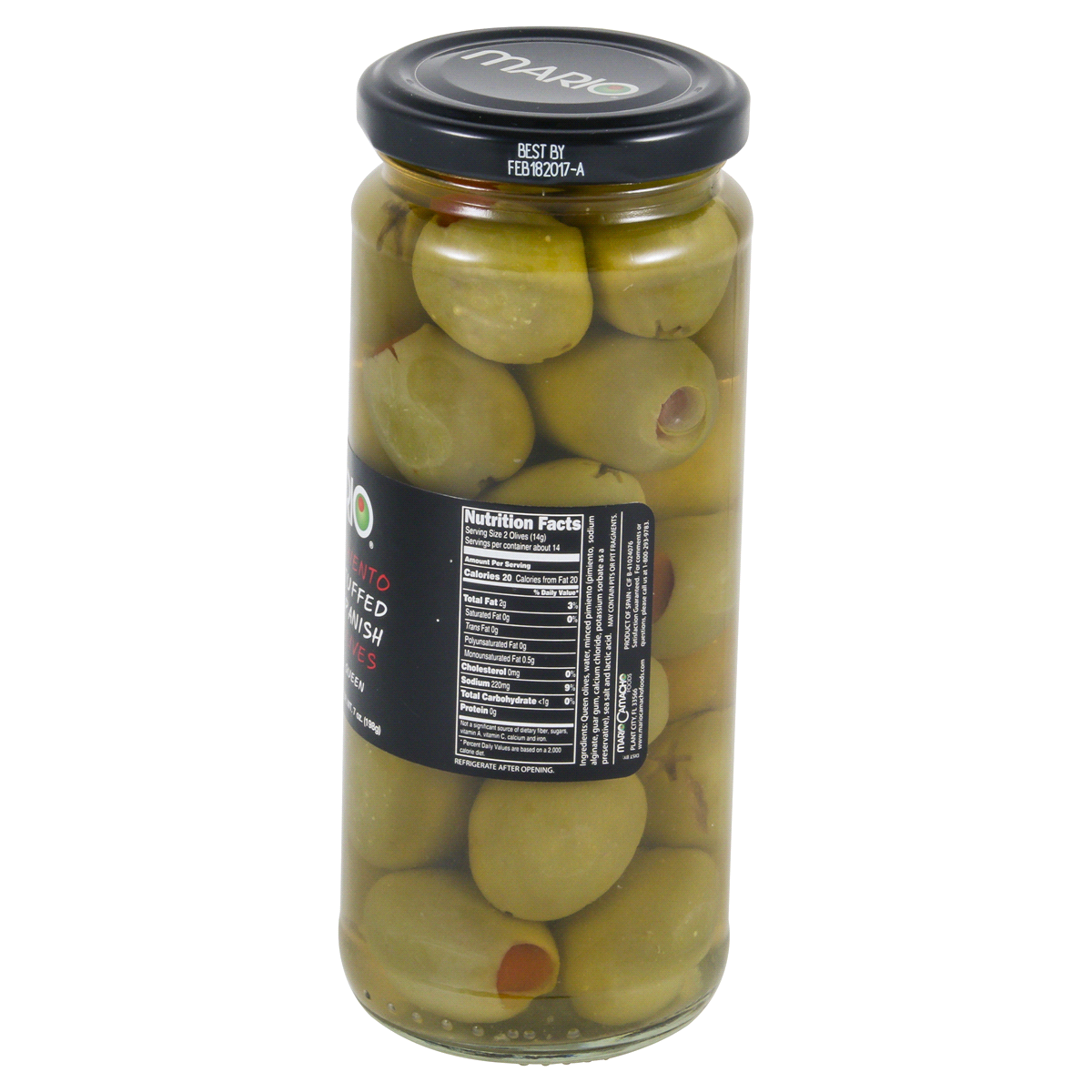 slide 4 of 5, Mario Spanish Queen Imported Olives Stuffed with Minced Pimento, 7 oz