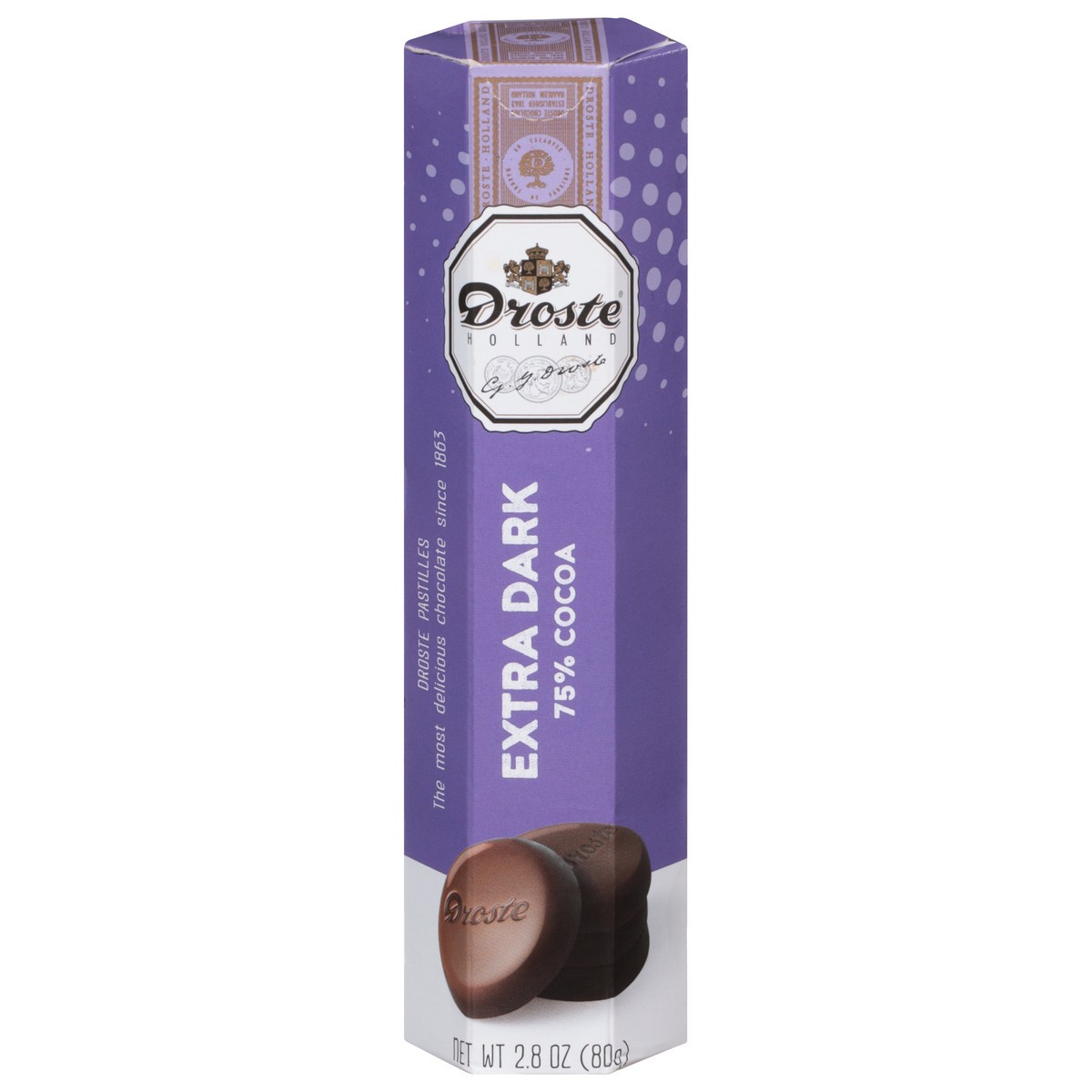 slide 1 of 9, Droste Extra Dark Chocolate Pastilles - 2.8 oz, 2.8 oz