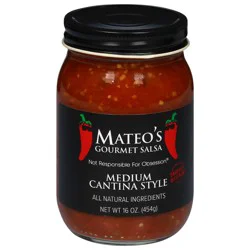 Mateo's Cantina Style Medium Gourmet Salsa 16 oz