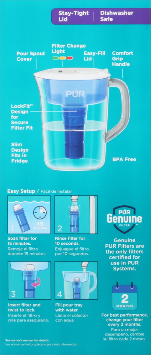 slide 8 of 9, Pur Plus Water Filtration Pitcher, 7 cups