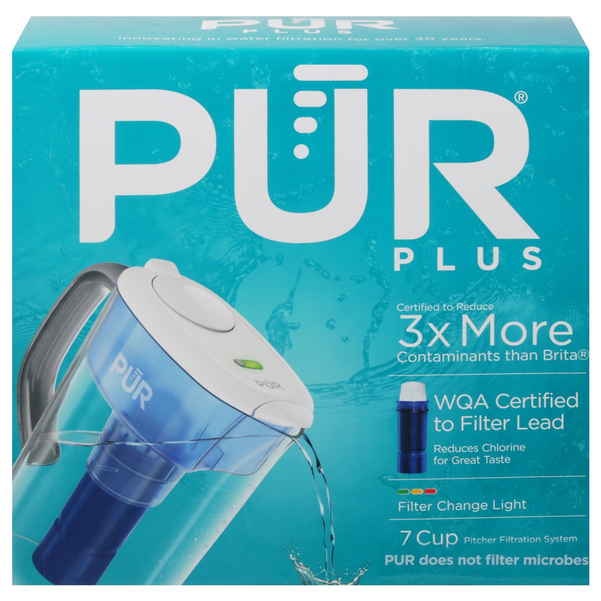 slide 1 of 9, Pur Plus Water Filtration Pitcher, 7 cups