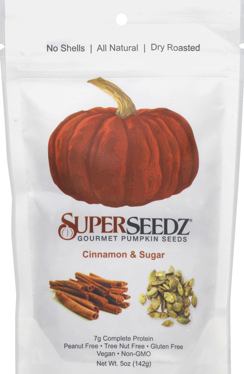 slide 2 of 3, SuperSeedz Gourmet Pumpkin Seeds Cinnamon & Sugar, 5 oz